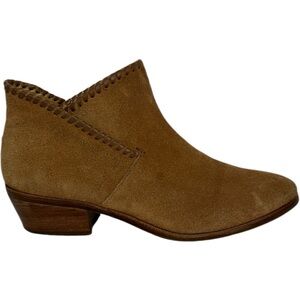 Jack Rogers Tan Suede Leather Ankle Boots Womens Size 7‎ Neutral Brown Booties